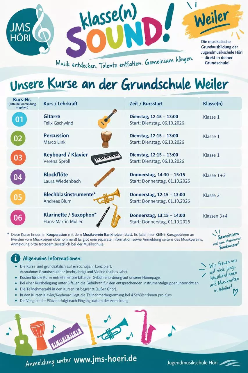 Neue Kurse in Weiler